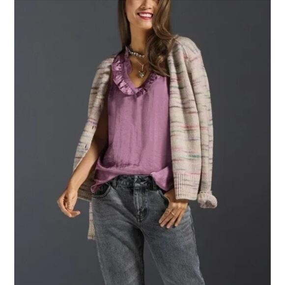 CAbi #4357 Women's Purple Sleeveless V-Neckline Tally Top Size Large - Picture 1 of 7